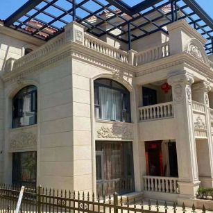 伊春 黄金麻花岗岩荔枝面别墅外墙干挂