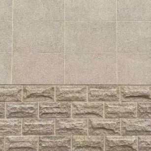 伊春 黄金麻自然面蘑菇石配荔枝面干挂