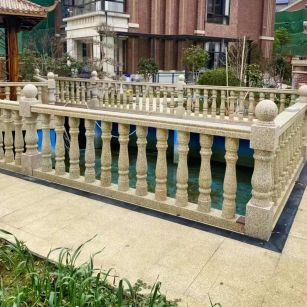 伊春黄金麻花岗岩石材栏杆，扶手，将军柱，花瓶柱