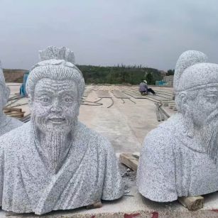 伊春 白麻花岗岩石材人物立体雕刻