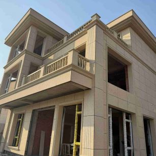 伊春 黄金麻花岗岩石材荔枝面外墙干挂效果展示