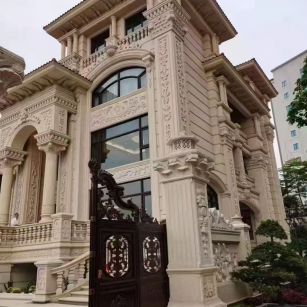 伊春 黄金麻花岗岩别墅外墙干挂效果展示