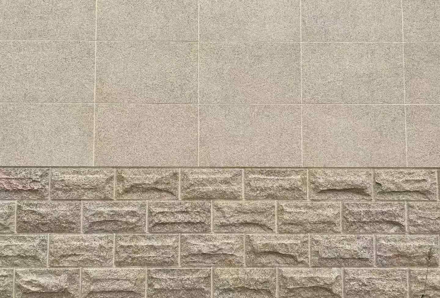 伊春 黄金麻自然面蘑菇石配荔枝面干挂