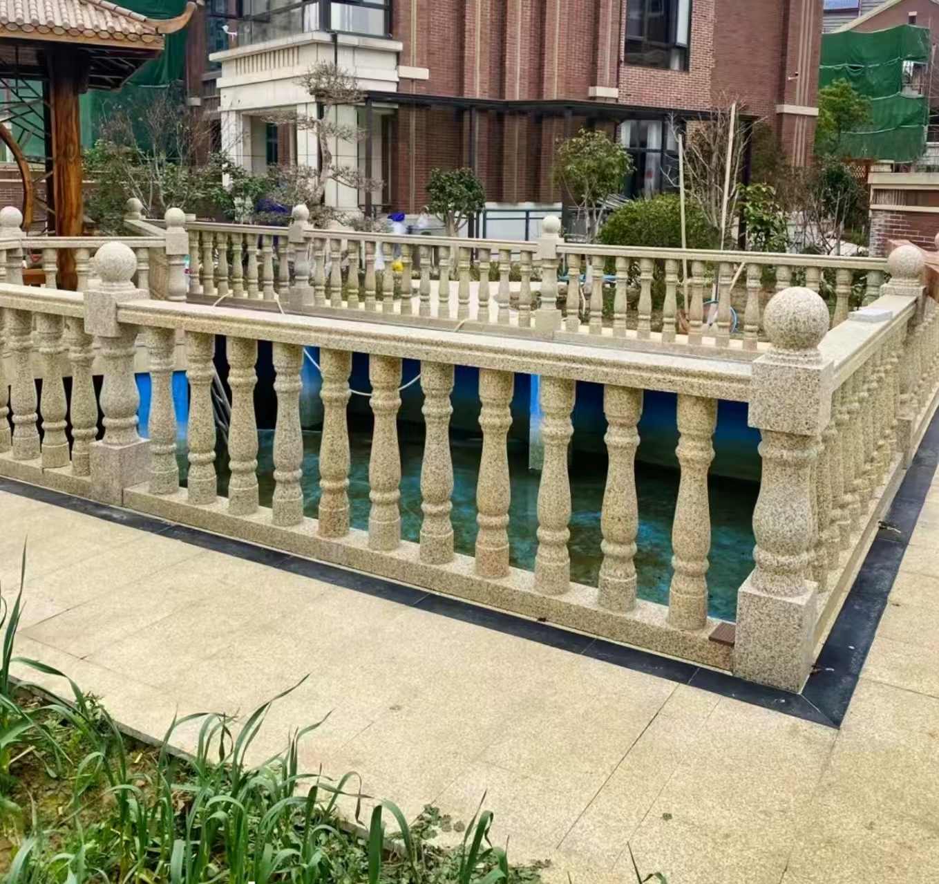 伊春黄金麻花岗岩石材栏杆，扶手，将军柱，花瓶柱