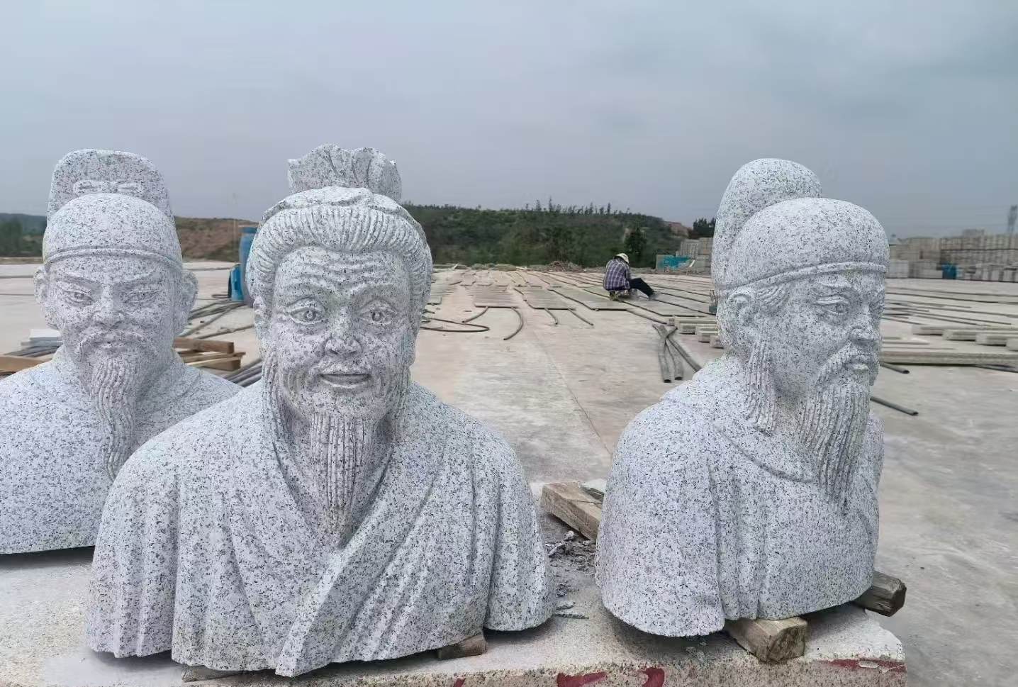 伊春 白麻花岗岩石材人物立体雕刻