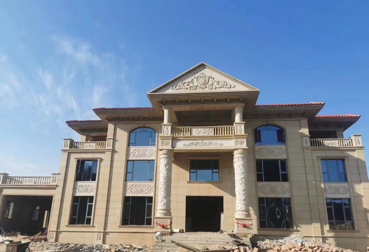 伊春 黄金麻花岗岩别墅外墙干挂