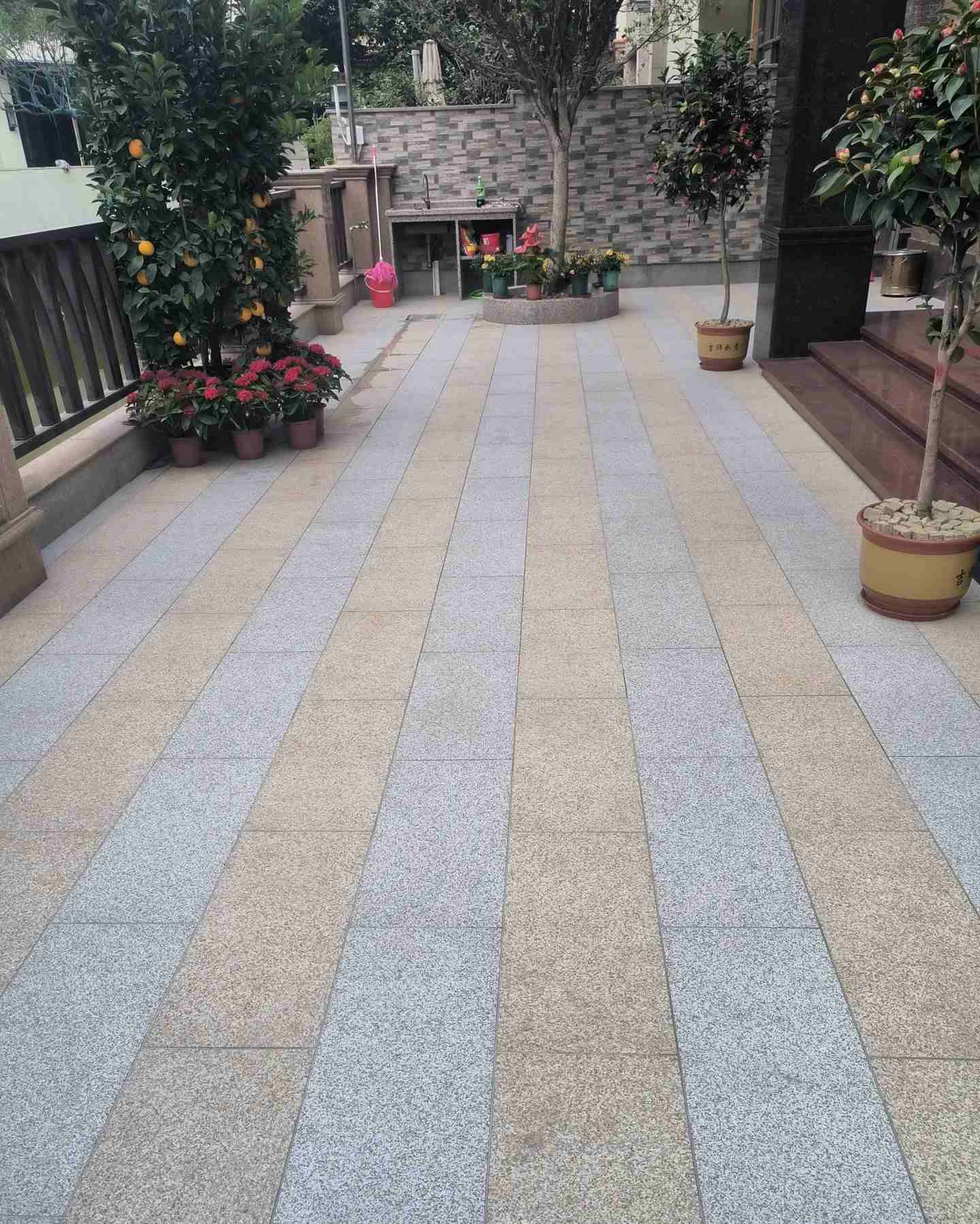 伊春 黄金麻白麻荔枝面庭院铺装展示